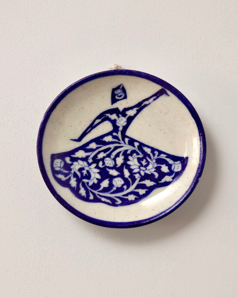 Blue Pottery Dervish Wall Plate