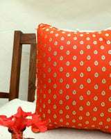 Orange Brocade Cushion