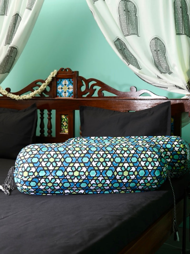Moroccan Vibes Block Print Bolster Cover