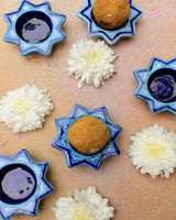 Blue Starburst Blue Pottery Reusable Diyas - Rihaa